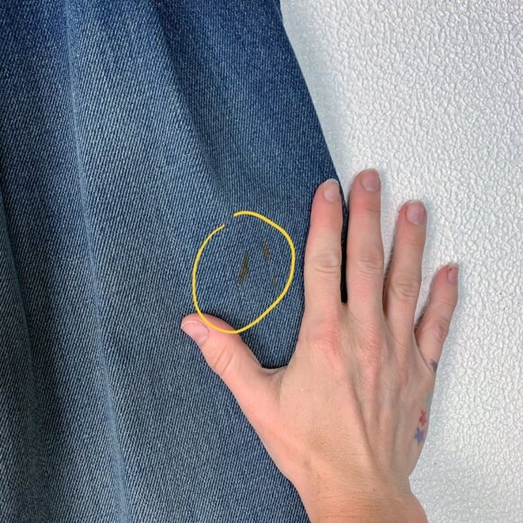 Golden Goose | Flavia Pant Wide Leg *Patch Pockets Dirty Wash Dark Blue - Picture 15 of 16